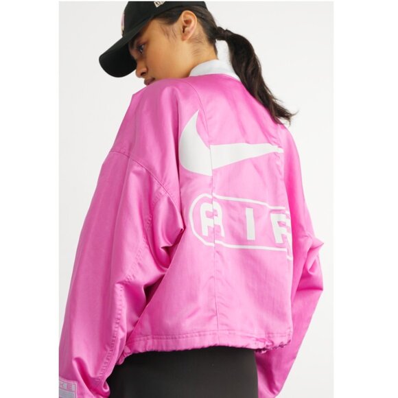 Nike Women's Air Oversized Woven Bomber Jacket Pink - Size S - Picture 7 of 7